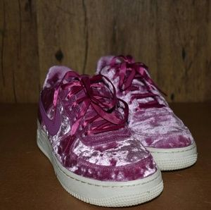 Fuchsia pink purple velvet air force ones!